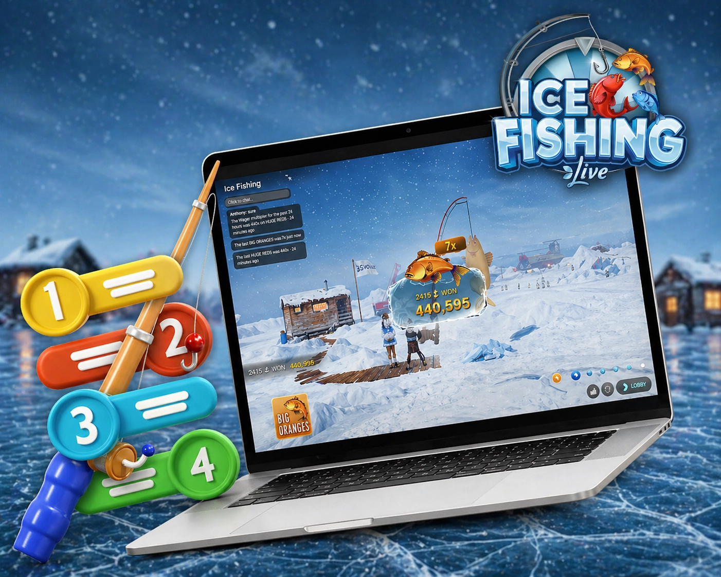 Ice Fishing game gameplay features and winning mechanics
